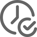 icon of a clock with a check mark