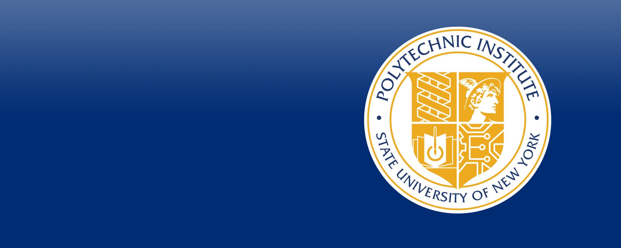 SUNY Poly seal with blue background