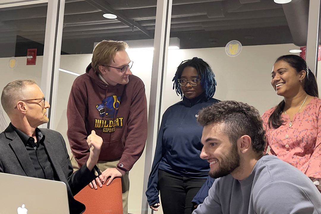 students with professor