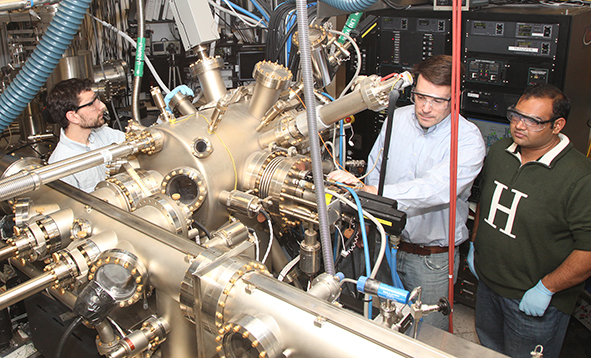 student and professor in a lab