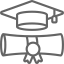 icon of a graduation cap and diploma