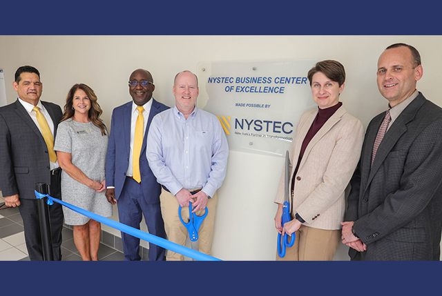 Group photo of the NYSTEC Business Center ribbon cutting.